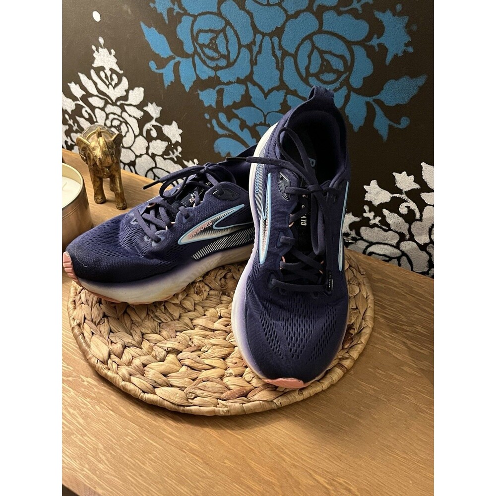 Brooks Glycerin 22 Women’s 9.5 Wide D Running Shoes Navy Blue 120435